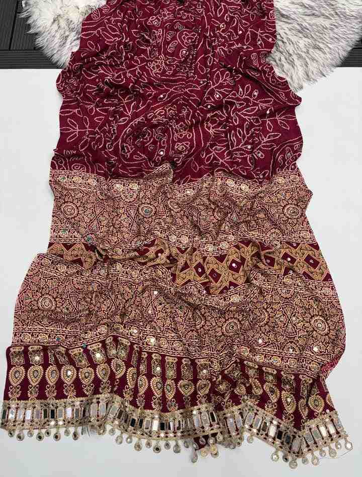 Mirror full work saree